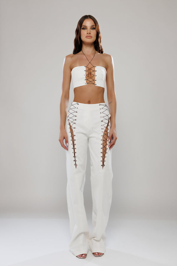 Milan Lace-up Denim Pants