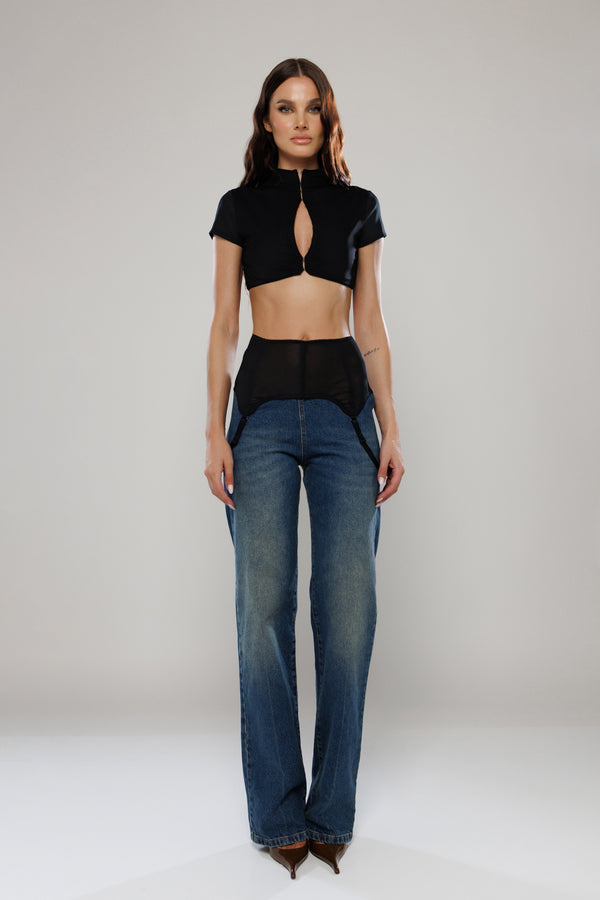Bucharest Straight-Leg Denim Pants