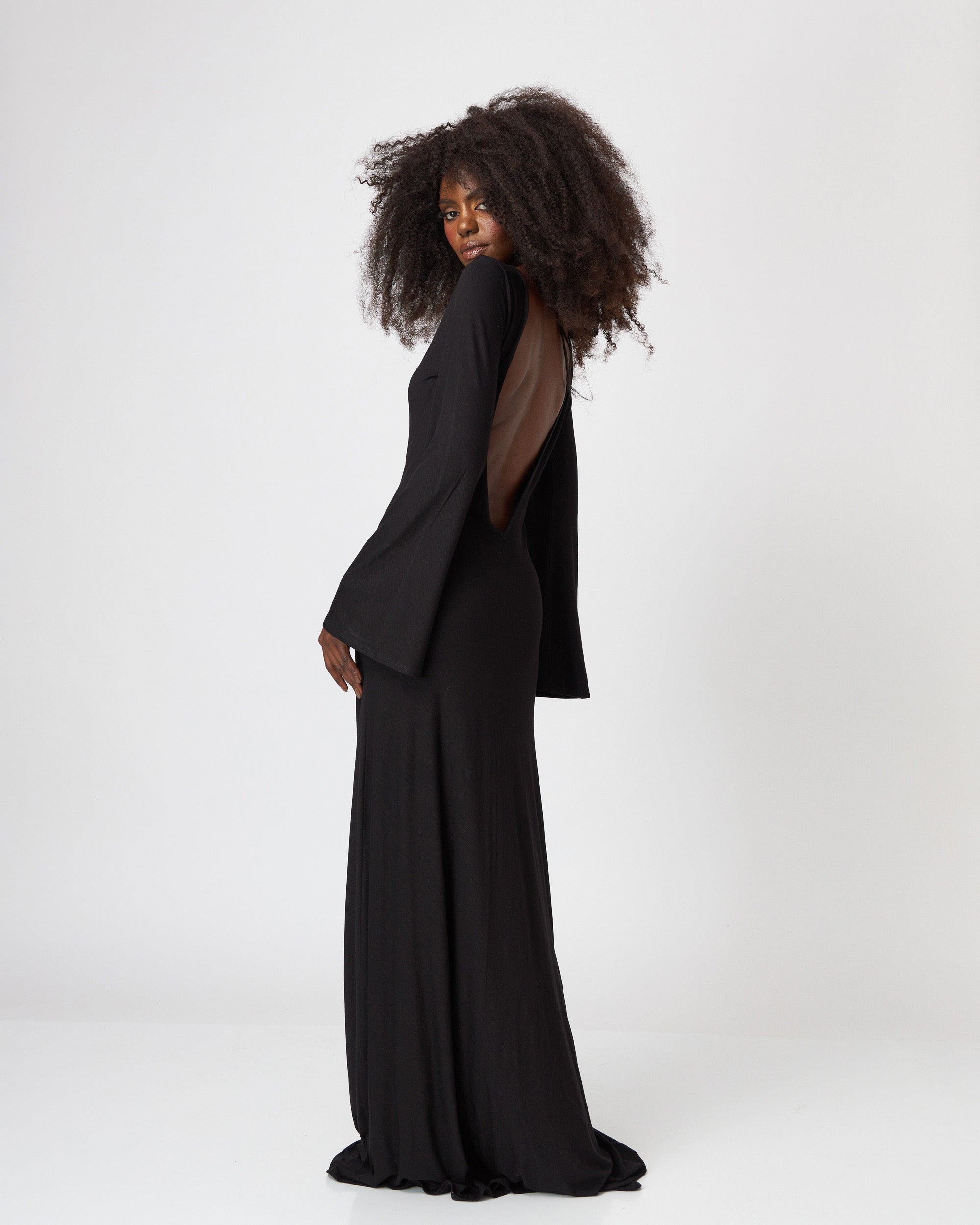 "APHRODITE" Long Maxi Dress with Open Back