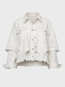 "Ghosting" Denim Layered Jacket