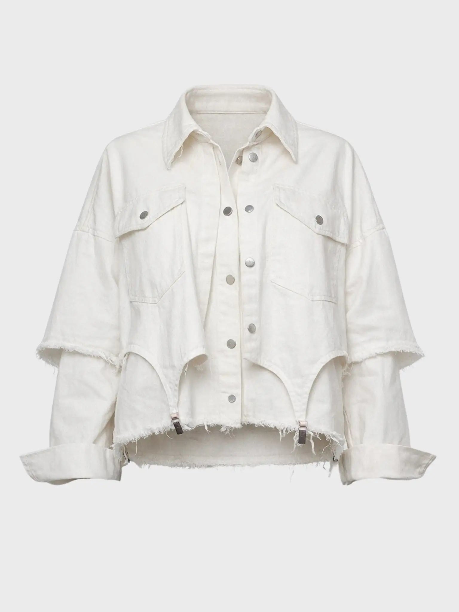 "Ghosting" Denim Layered Jacket
