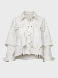 "Ghosting" Denim Layered Jacket