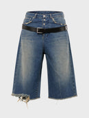 "Broken" Bermuda Denim Shorts