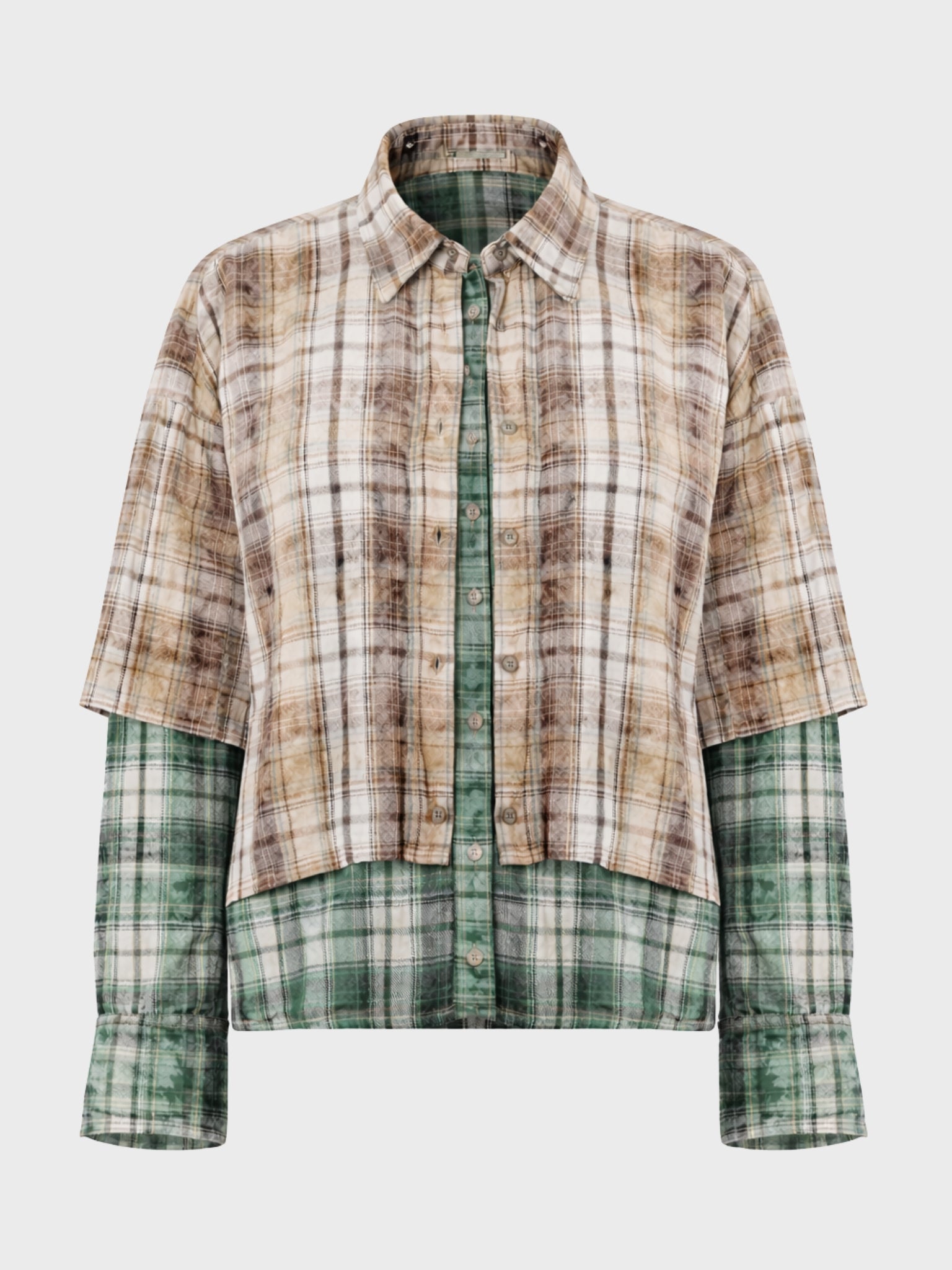 "Dual" Layered Plaid Shirt