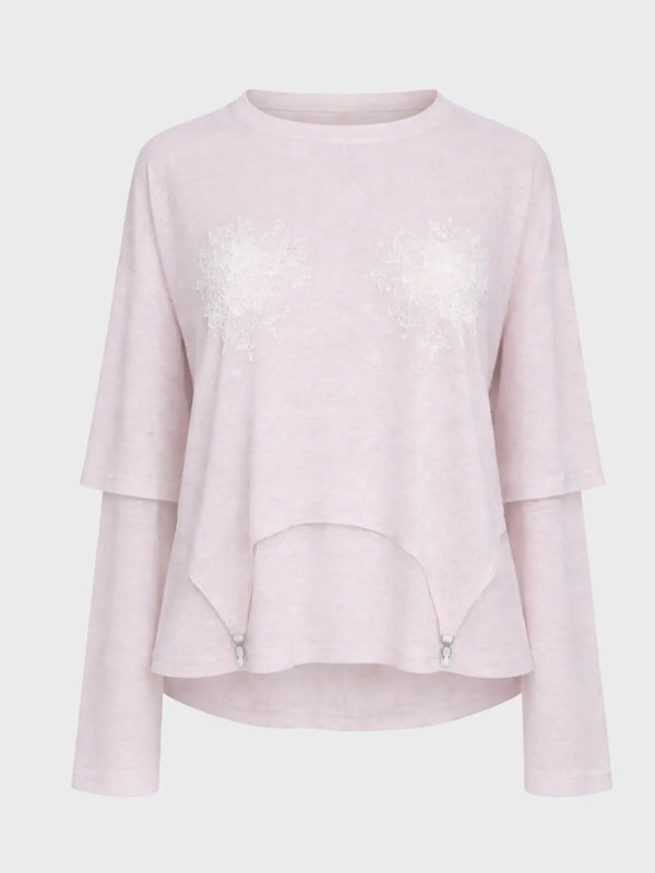 "All good" Layered Pink Blouse