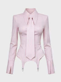 "Soft reset" Garters Shirt with Tie