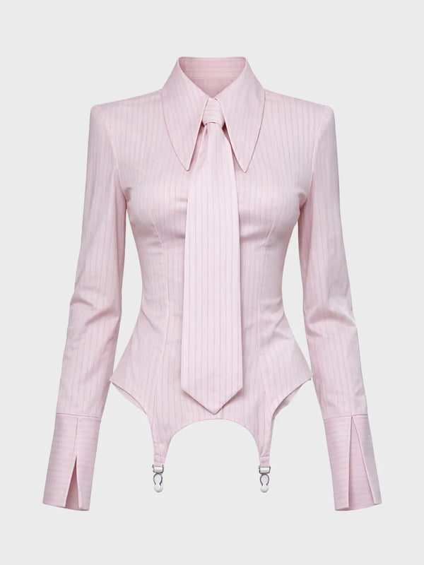 "Soft reset" Garters Shirt with Tie
