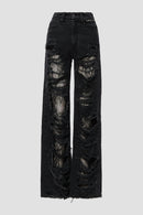 "Vapor" High Waist Lace Jeans