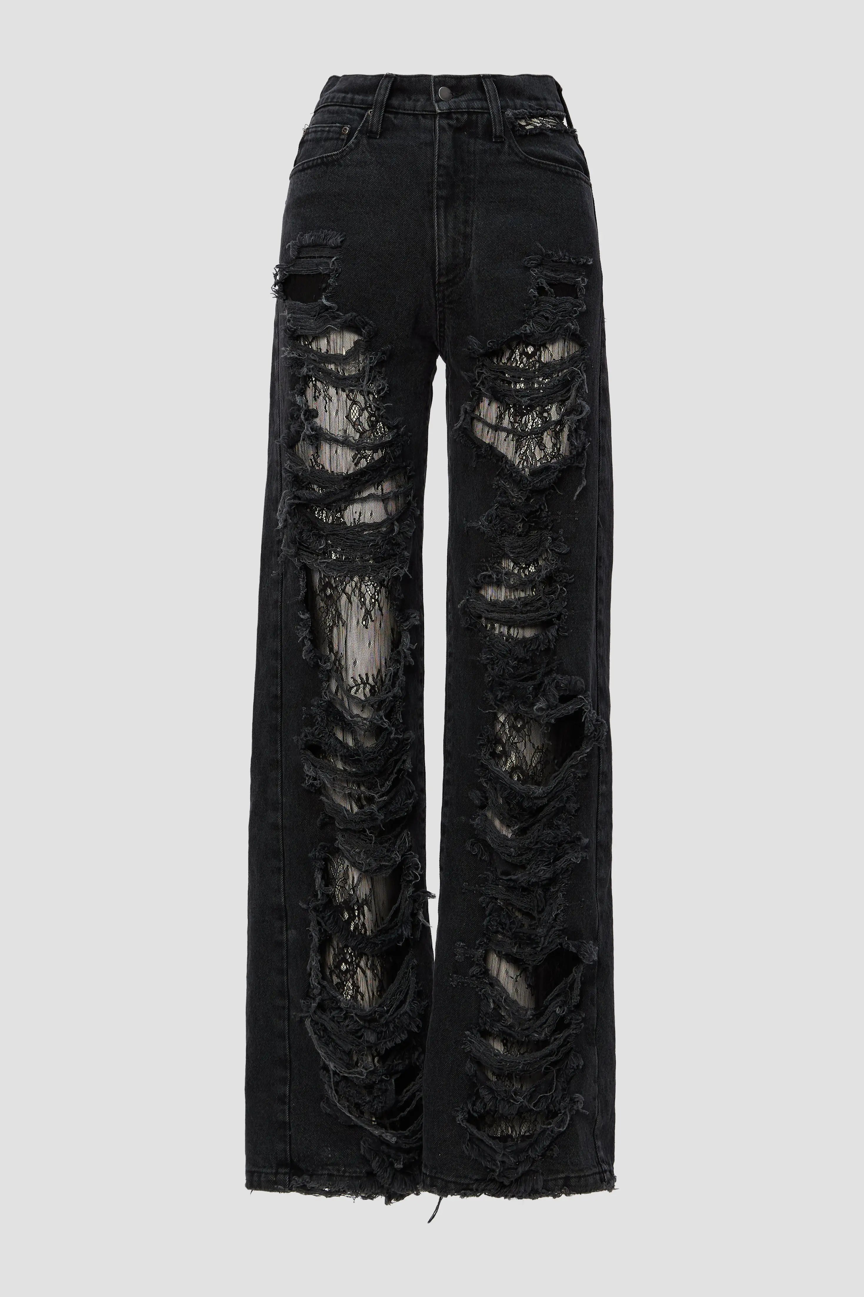 "Vapor" High Waist Lace Jeans