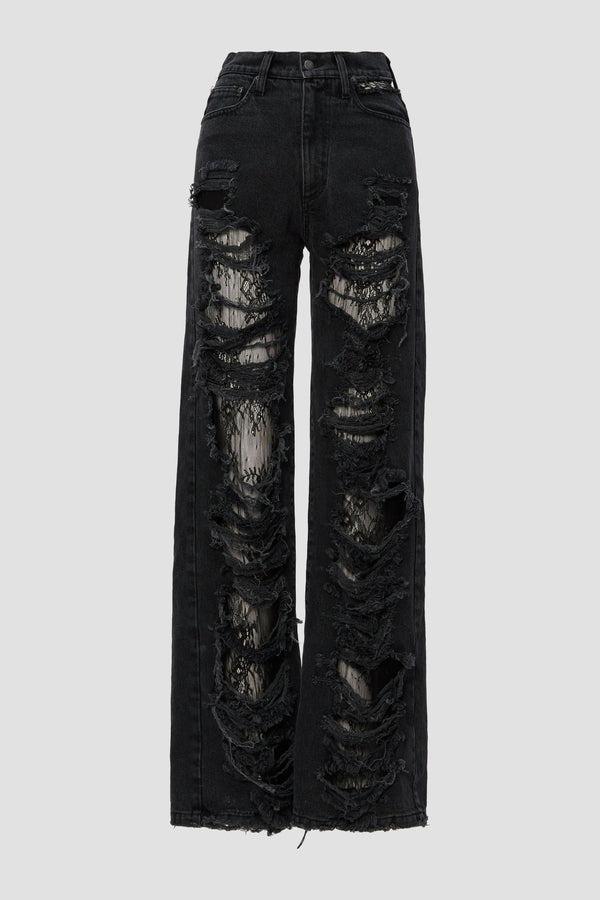 "Vapor" High Waist Lace Jeans
