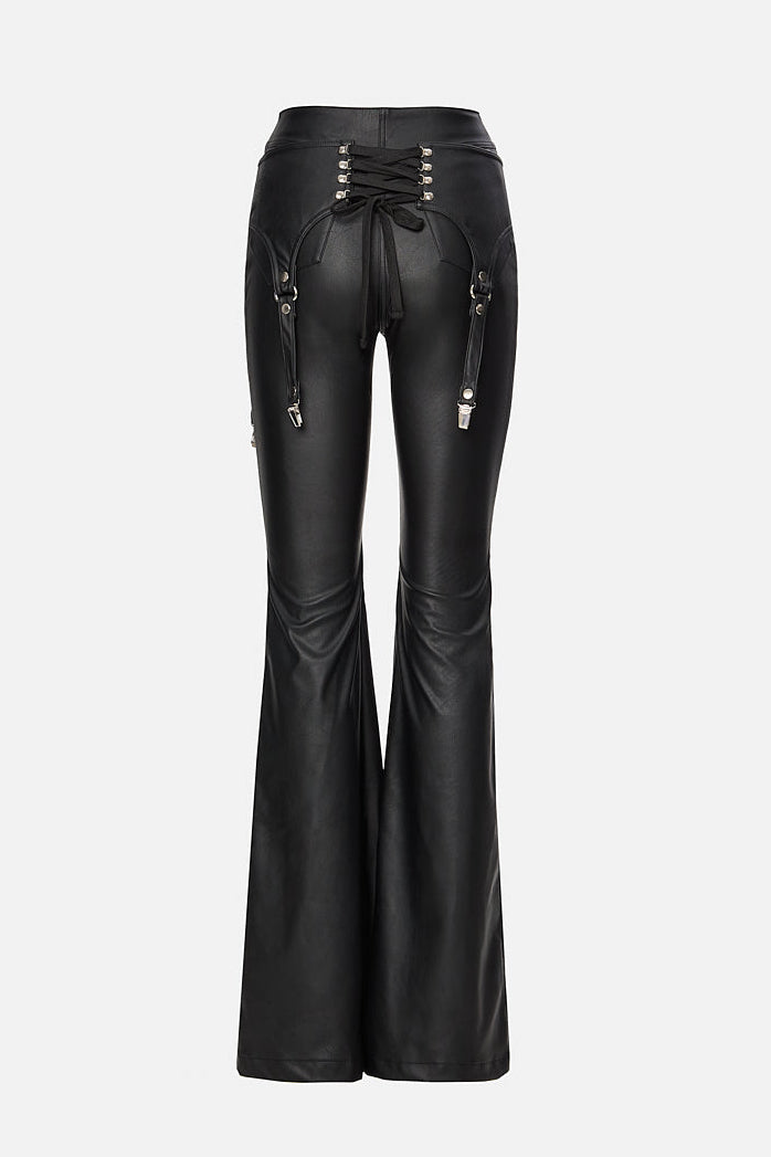 "Starseed" Leather Pants with Suspenders