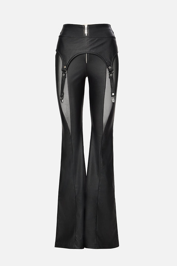 "Starseed" Leather Pants with Suspenders