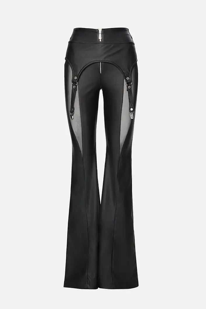 "Starseed" Leather Pants with Suspenders