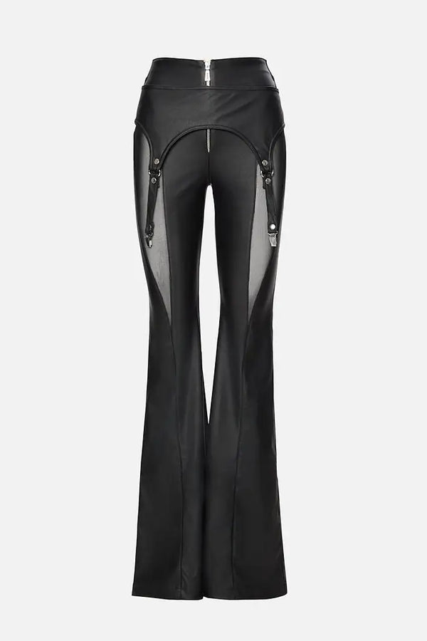 "Starseed" Leather Pants with Suspenders