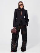 Rio de Janeiro Black Cargo Lace Pants
