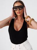 Delir Black Raceback Bodysuit