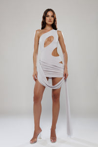 Ibiza Silver Asymmetric Co-Ord Bodysuit