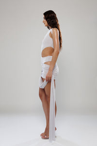 Ibiza Silver Asymmetric Co-Ord Bodysuit