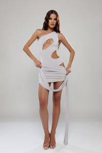 Ibiza Silver Asymmetric Co-Ord Bodysuit