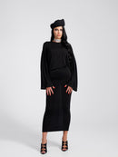Chaos Black Open Back Midi Dress