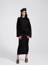 Chaos Black Open Back Midi Dress