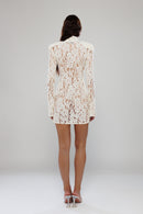 Santorini Ivory Mini Lace Dress