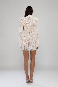 Santorini Ivory Mini Lace Dress