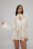 Santorini Black Mini Lace Dress
