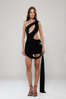 Ibiza Silver Co-Ord Draped Mini Skirt