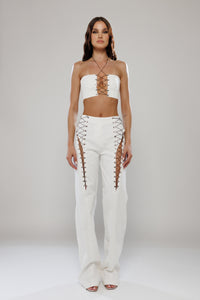 Milan Lace-up Denim Pants