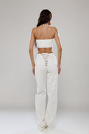 Milan Lace-up Denim Pants