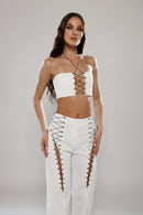 Milan Lace-up Denim Pants
