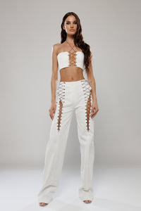Milan Lace-up Denim Pants