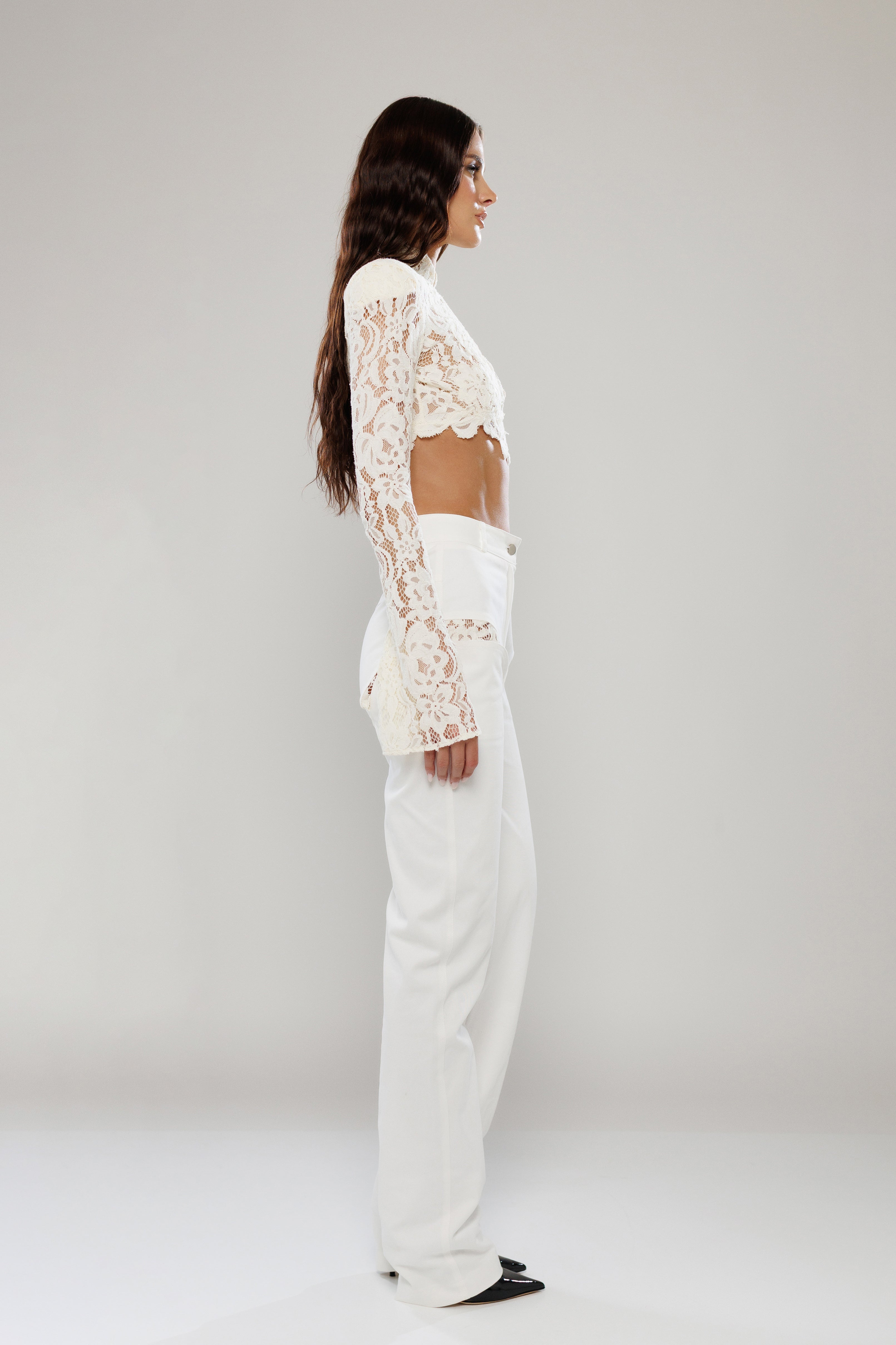 Rome Cut-ut Pants with Lace