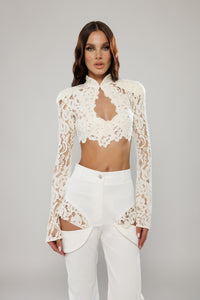 Rome Cut-ut Pants with Lace