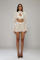 Cannes Co-Ord Ivory Lace Top