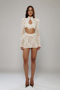 Cannes Co-Ord Ivory Lace Skirt
