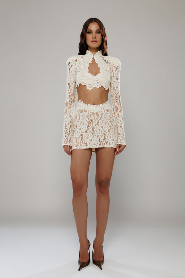 Cannes Co-Ord Mini Lace Skirt