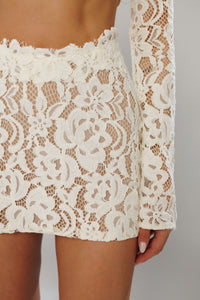 Cannes Co-Ord Ivory Lace Skirt