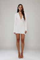 Capri White Open Back Mini Dress