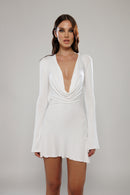 Capri White Open Back Mini Dress