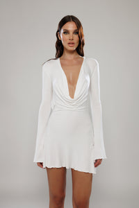 Capri White Open Back Mini Dress