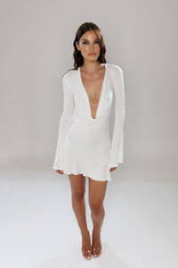 Capri White Open Back Mini Dress