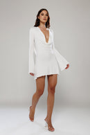 Capri White Open Back Mini Dress