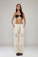 Rio de Janeiro Ivory Cargo Lace Pants