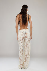 Rio de Janeiro Ivory Cargo Lace Pants