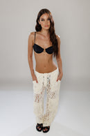 Rio de Janeiro Ivory Cargo Lace Pants