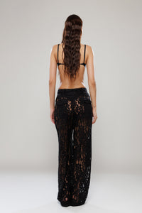 Rio de Janeiro Black Cargo Lace Pants
