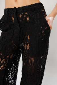 Rio de Janeiro Black Cargo Lace Pants