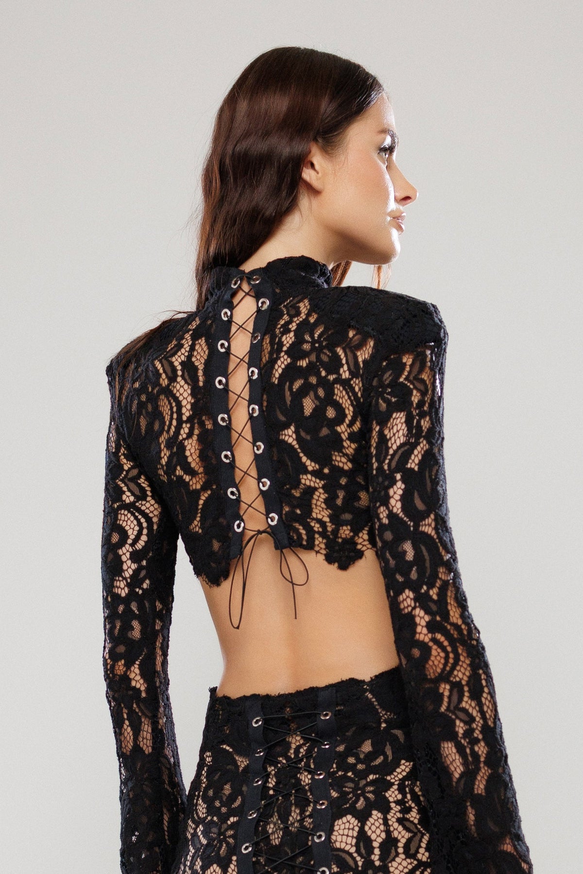 Miami Co-Ord Black Lace Top